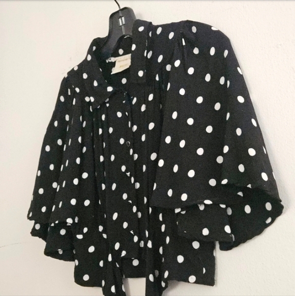 ANTHROPOLOGIE MAEVE CANNA POLKA DOT CROP TIE TOP  SIZE 4 - Picture 6 of 8